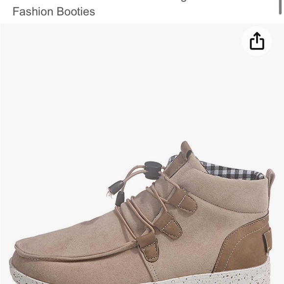 Women’s YSMIIH Cotton Ankle Boots Beige Size 8.5 - Picture 3 of 3